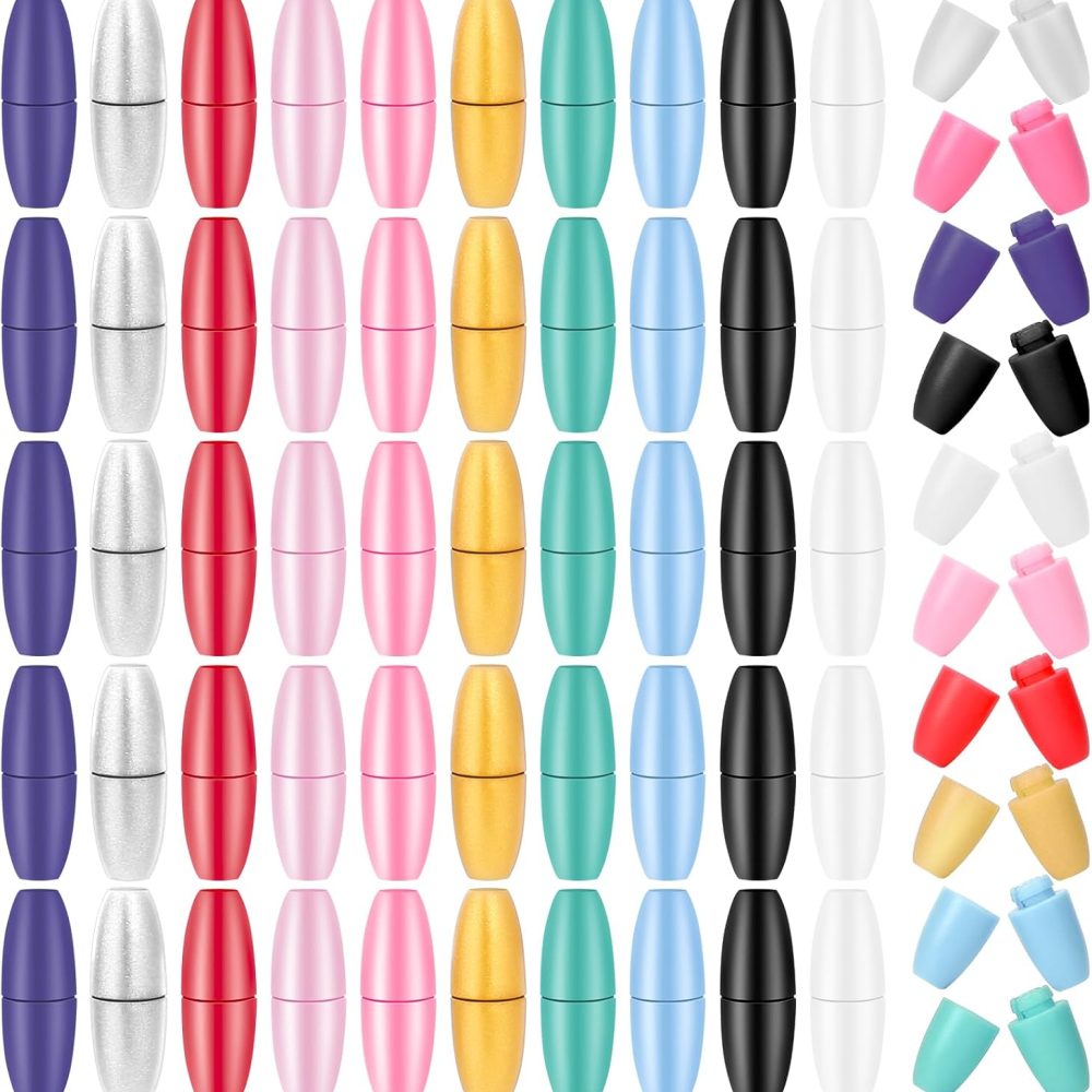 100 Sets Breakaway Clasps for Necklaces Safety Plastic Bead Connectors for Jewelry Making (Multicolor)