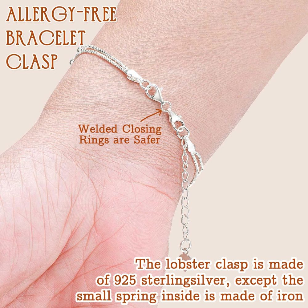 OHINGLT Double Lobster Claw Clasps 925 Sterling Silver Necklace Extender, Double End Design Necklace Clasps and Closures, Bracelet Connector Suitable for Jewelry Making - Image 3