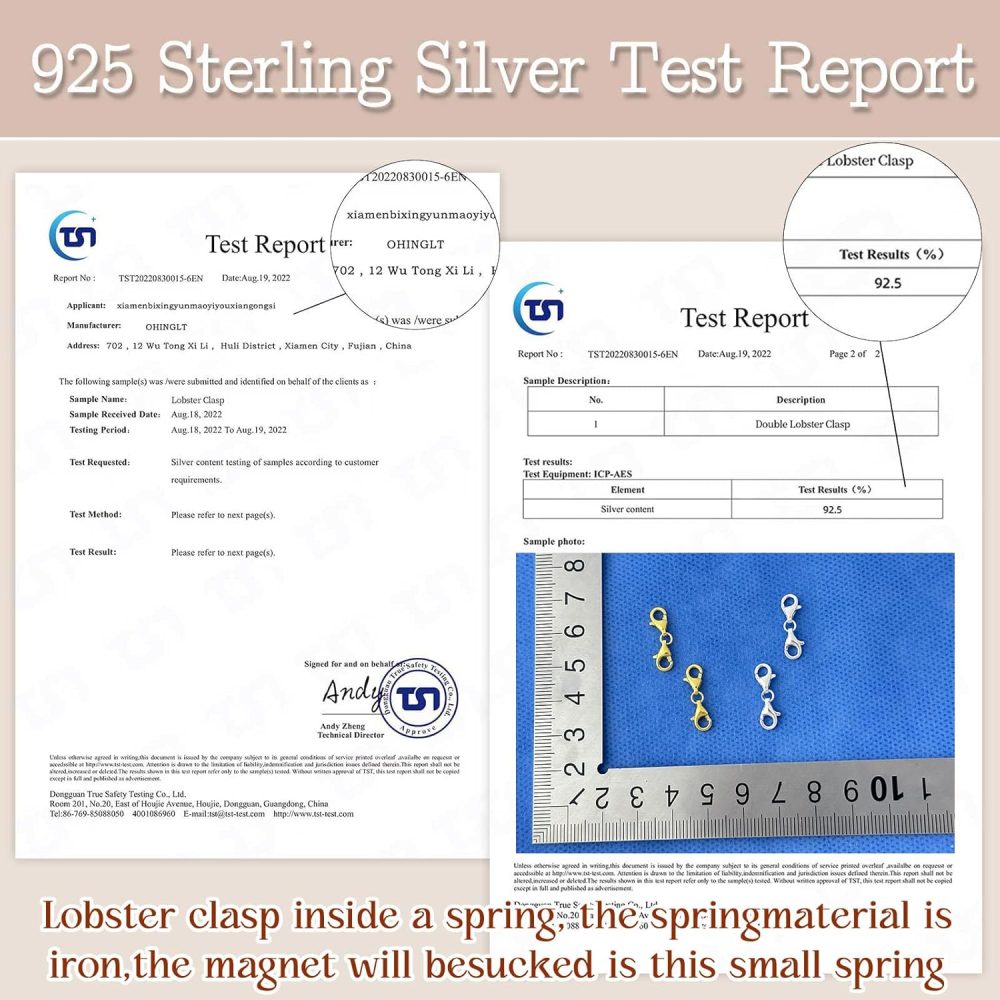 OHINGLT Double Lobster Claw Clasps 925 Sterling Silver Necklace Extender, Double End Design Necklace Clasps and Closures, Bracelet Connector Suitable for Jewelry Making - Image 4